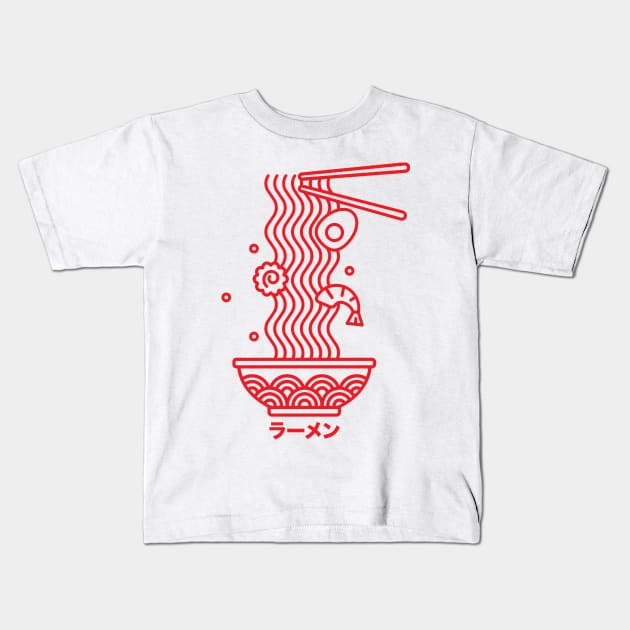 Ramen Noodle Bowl Kids T-Shirt by Wearing Silly